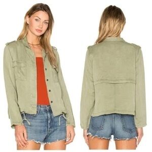 RAILS Maverick Jacket Military Safari Sage Green Top Gun Lightweight Linen large